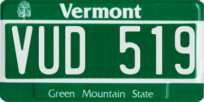 VT license plate VUD519