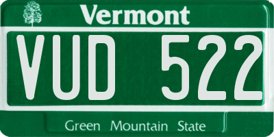 VT license plate VUD522