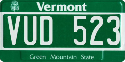 VT license plate VUD523