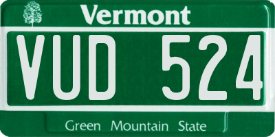 VT license plate VUD524