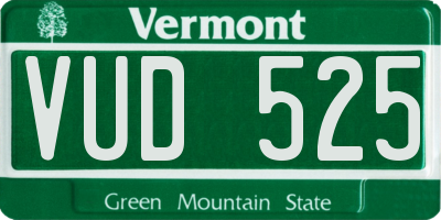 VT license plate VUD525