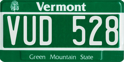 VT license plate VUD528