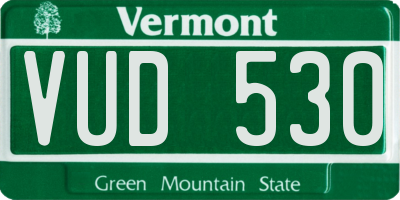 VT license plate VUD530