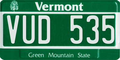 VT license plate VUD535