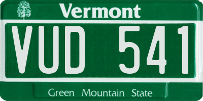 VT license plate VUD541