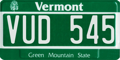 VT license plate VUD545