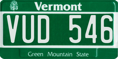 VT license plate VUD546