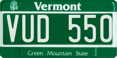 VT license plate VUD550