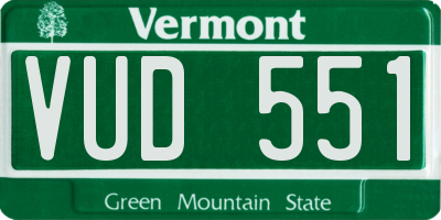 VT license plate VUD551