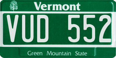 VT license plate VUD552