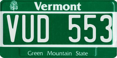VT license plate VUD553