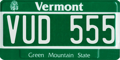 VT license plate VUD555