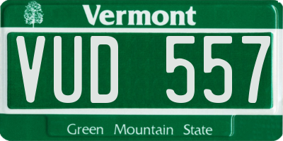 VT license plate VUD557