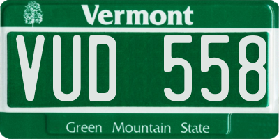 VT license plate VUD558
