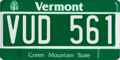 VT license plate VUD561