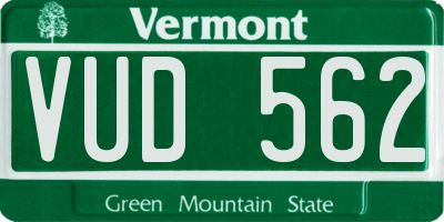 VT license plate VUD562