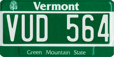 VT license plate VUD564
