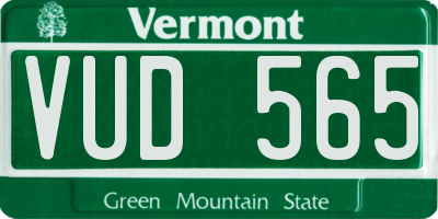 VT license plate VUD565