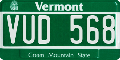 VT license plate VUD568