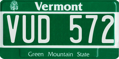 VT license plate VUD572
