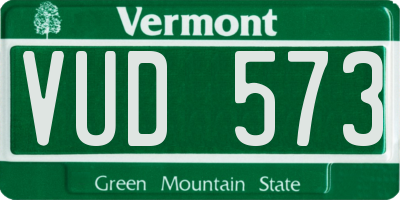VT license plate VUD573