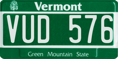 VT license plate VUD576