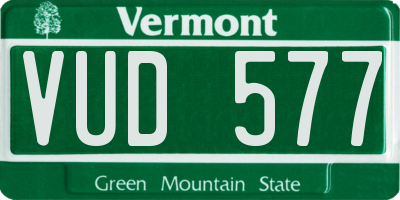 VT license plate VUD577
