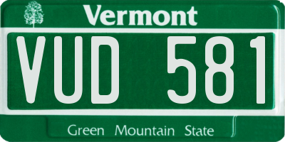VT license plate VUD581