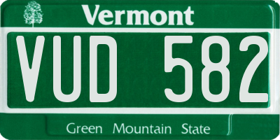 VT license plate VUD582