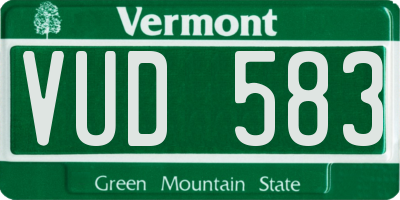 VT license plate VUD583