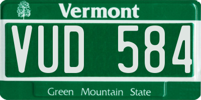 VT license plate VUD584