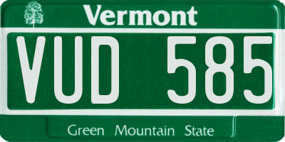 VT license plate VUD585