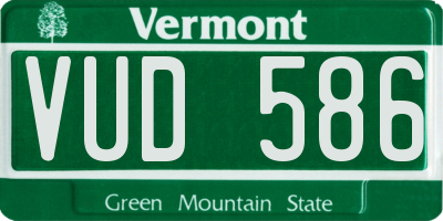 VT license plate VUD586