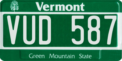 VT license plate VUD587