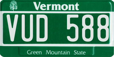 VT license plate VUD588