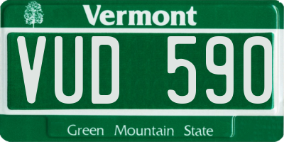 VT license plate VUD590