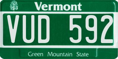 VT license plate VUD592