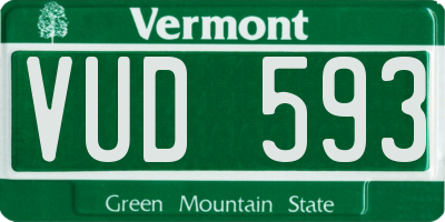 VT license plate VUD593
