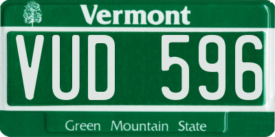 VT license plate VUD596