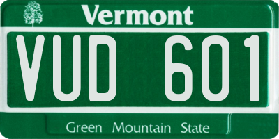 VT license plate VUD601