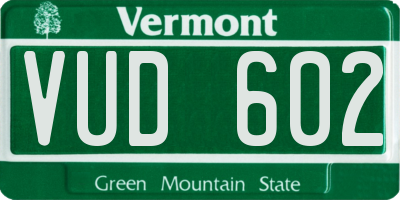 VT license plate VUD602