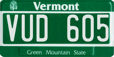 VT license plate VUD605
