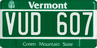 VT license plate VUD607