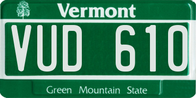 VT license plate VUD610