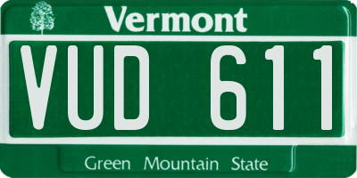 VT license plate VUD611