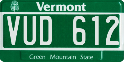 VT license plate VUD612