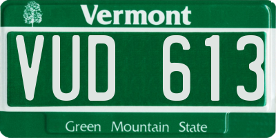 VT license plate VUD613