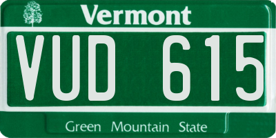 VT license plate VUD615