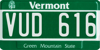 VT license plate VUD616