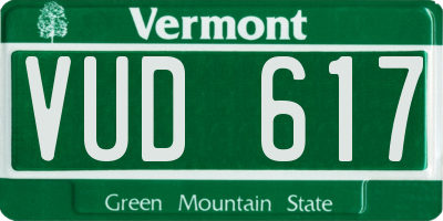 VT license plate VUD617